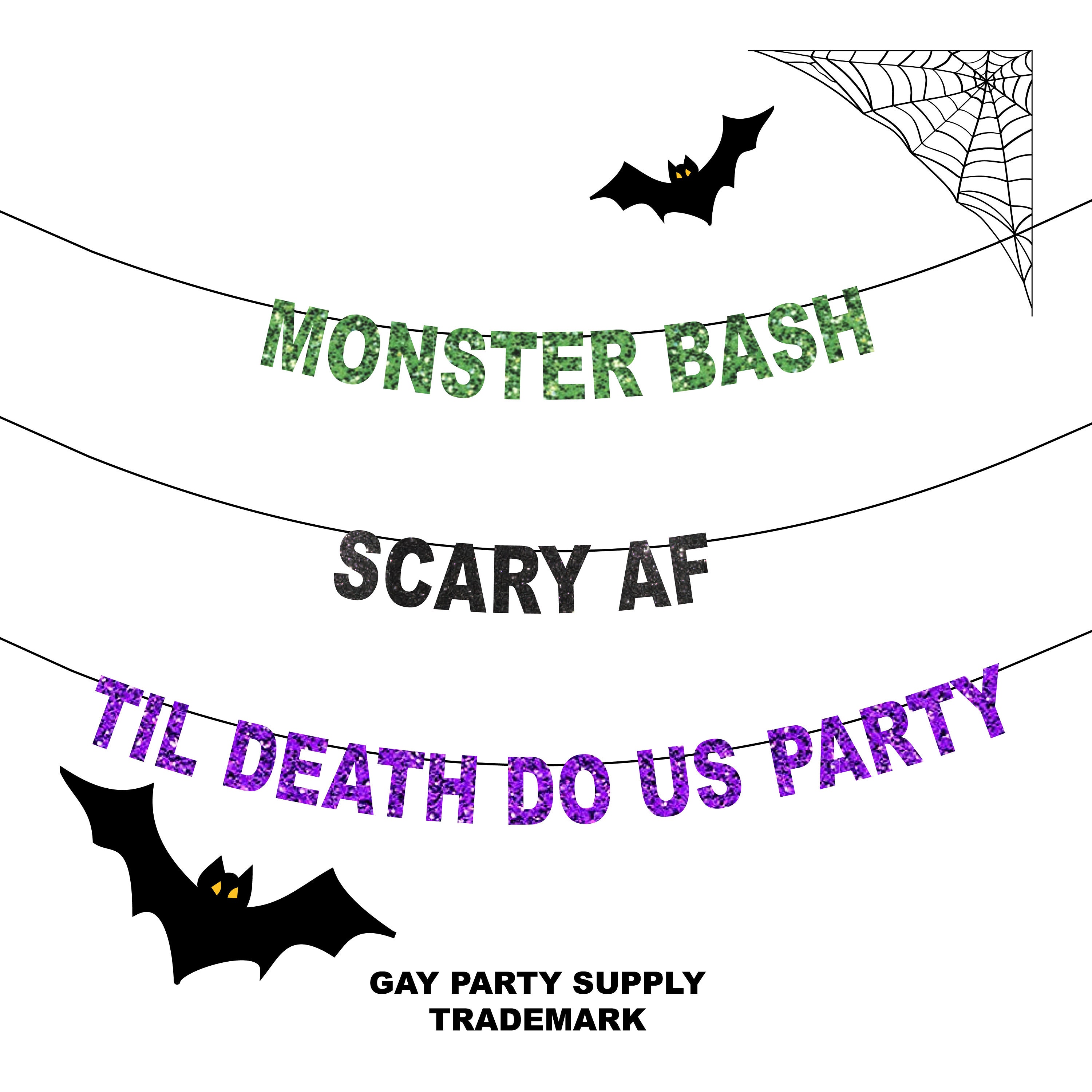 Halloween Banner Til Death Do Us Party Banner Scary Af Etsy Israel