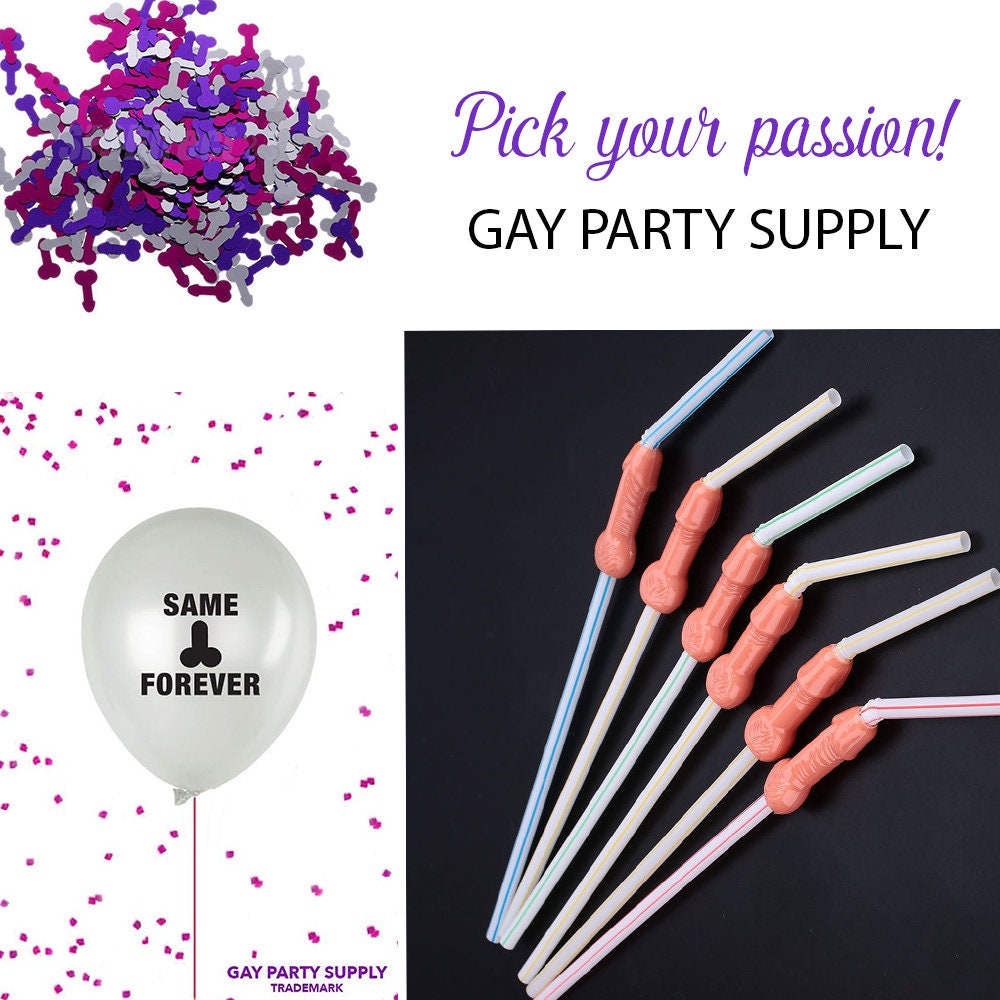 Bachelorette Party Decorations Kit Penis Straws Same Penis Etsy