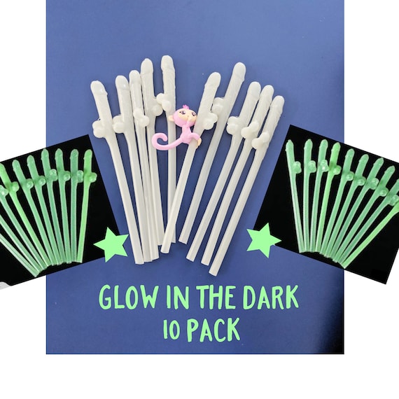 7 Glow in Dark Pecker Pen Birthday Bachelorette Party Favor Novelty Gift for sale online
