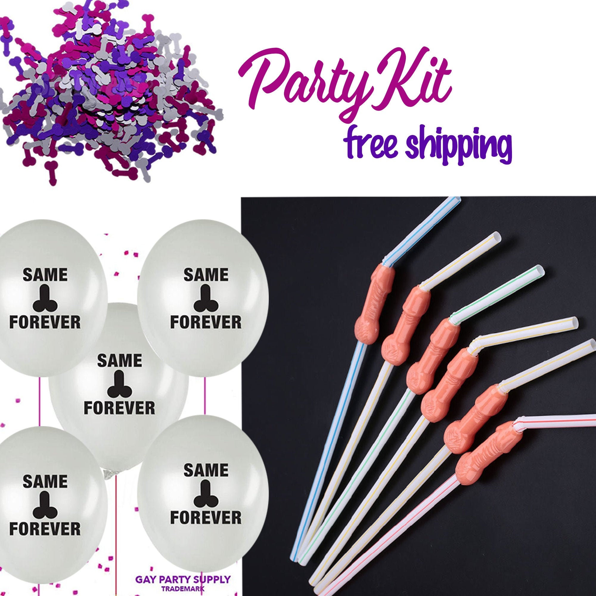 Bachelorette Party Decorations Kit Penis Straws Same Penis