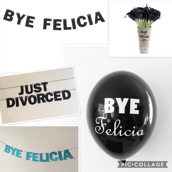 BYE Felicia Glitter Banner Bachelorette Party Divorce Party