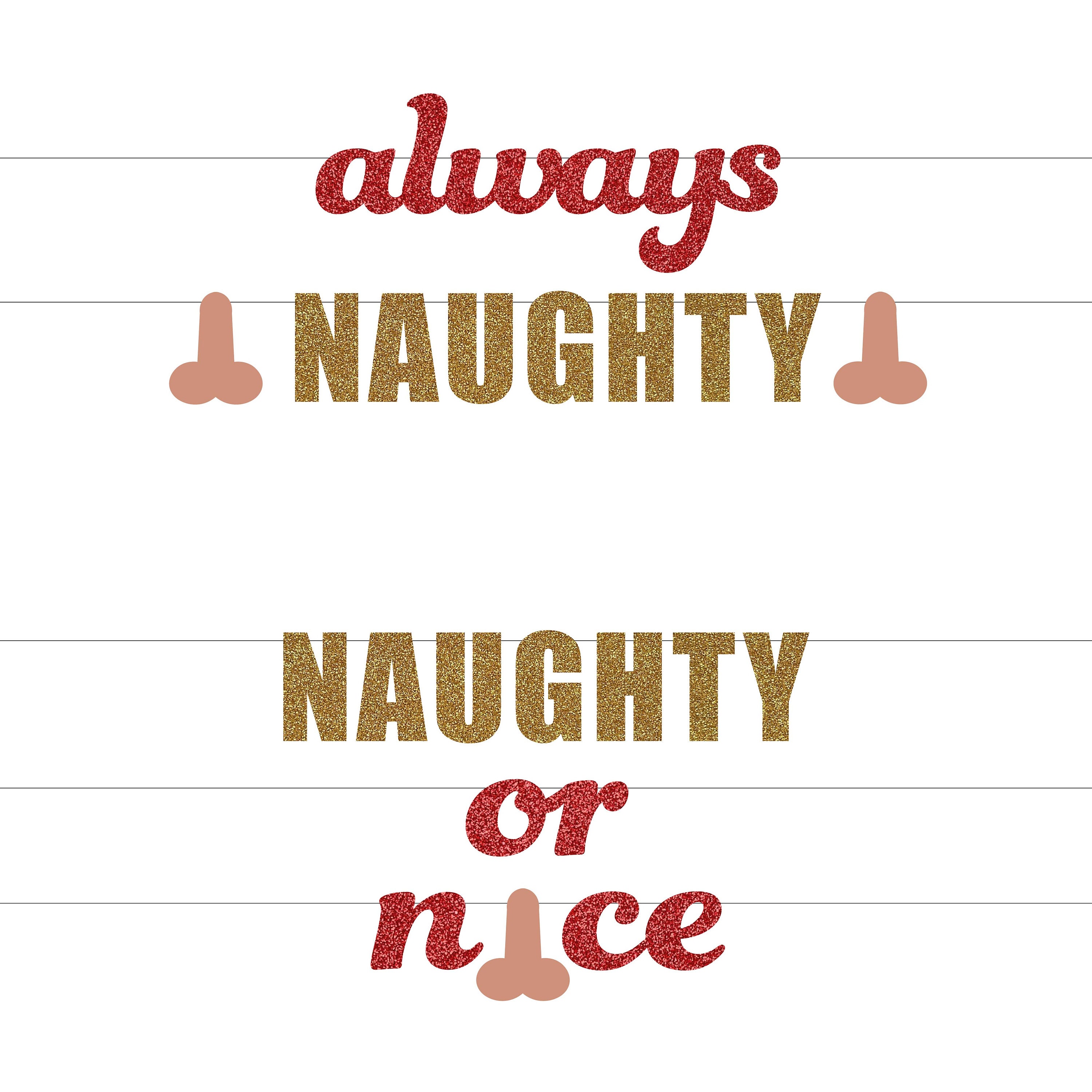 Naughty Or Nice Christmas Bachelorette Party Banner Decor Always