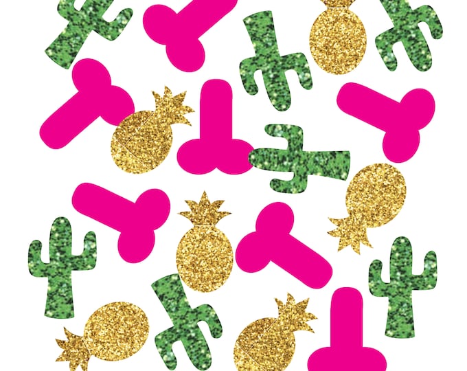 Penis Pineapple and Cactus Confetti, Fiesta Bachelorette Adult Party Decor, Gay Party Decor, LGBTQ Party, Same Penis Forever Penises
