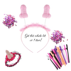 Novelty Penny Headband, Hair Accessory, Bachelorette Party, Dick Straws, Penis Confetti, Dick Garter, Bridal Shower Fun,Bride Tribe Headwear