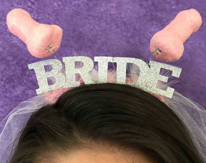 Bachelorette Veil, Penis Crown, Bride To Be, Headband, Crown, Bachelor Veil, penis headband, Bride Crown, Groom Crown, Bachelorette Party