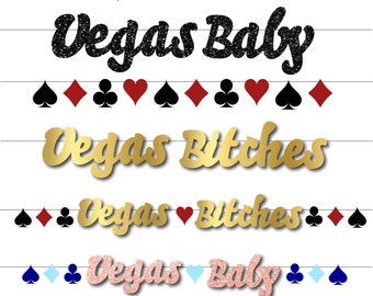 Vegas Baby Banner Decor, Vegas Bitches Décorations, Casino Night Bachelorette Party, Cartes, Poker Game night decor, Spades, Hearts