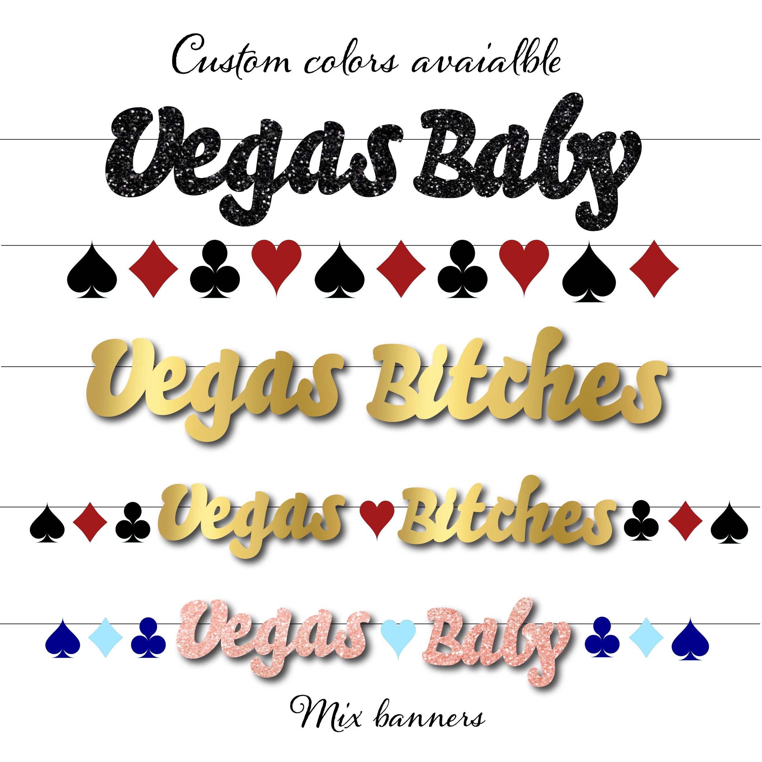 Vegas Baby Banner Decor Vegas Bitches Decorations Casino Night