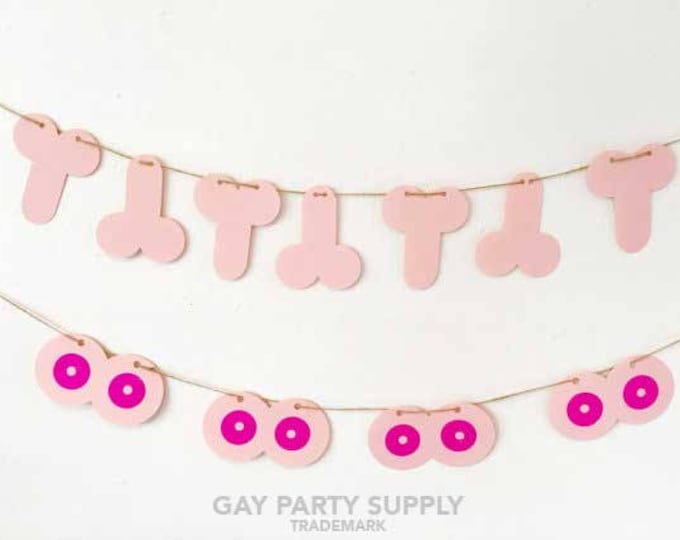 Boob Banner, Penis Banner, Dick Banner, Boobs Banner, Bachelorette Party decorations, Bachelor Party Banner, Gay Lesbian Cancer Banner