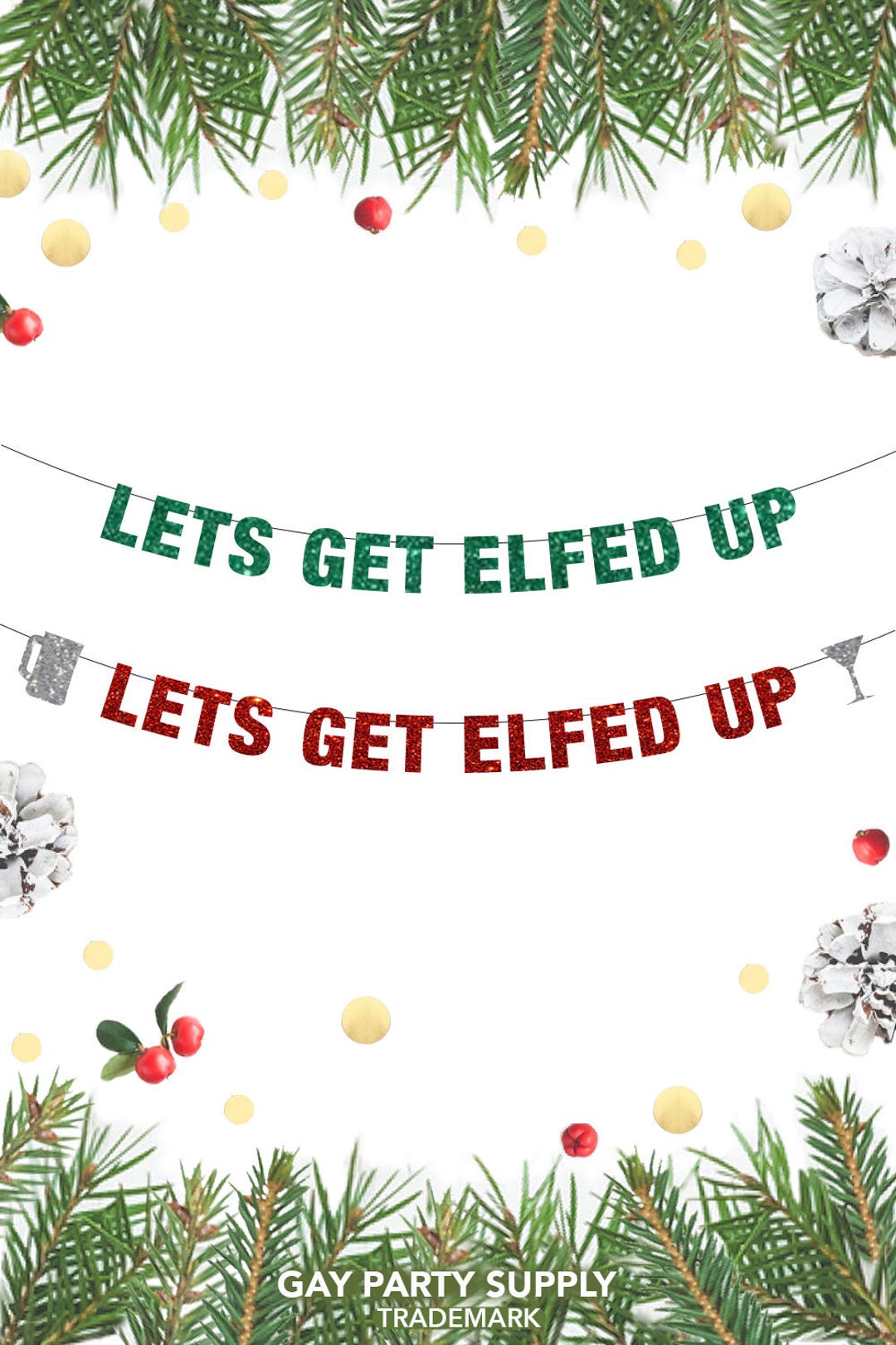 Let S Get Elfed Up Banner Elf Christmas Banner Drinking Etsy