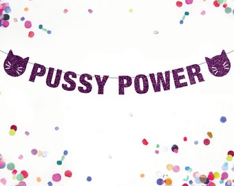Bannière de puissance de chatte, bannière féministe, puissance de la chatte, bannière de chat, bannière lesbienne, pussycat, bannière puissante, bannière de fierté