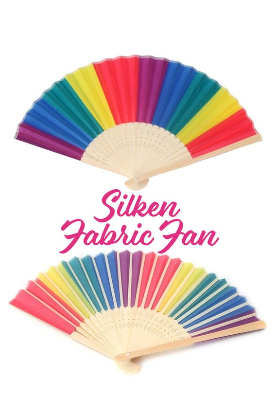 rainbow hand fan