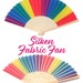 Fans, Rainbow Pride Fan- hand fans perfect for a summer Wedding, Hand Held Silk Style multiColored Fans Anniversary Birthday Gay 