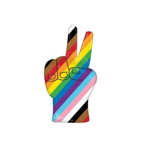 Pride Peace Balloon Party Decor, Peace Sign Hand Balloon, Pride Party Decorations, photography backdrop, LGBTQIA celebrations