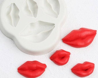 Lips Mold Silicon Resin, 3D Puckered Mouth Mold, Fondont Mold, Chocolate Mold, Candy Mold, Lips Soap Mold, Jello Mold