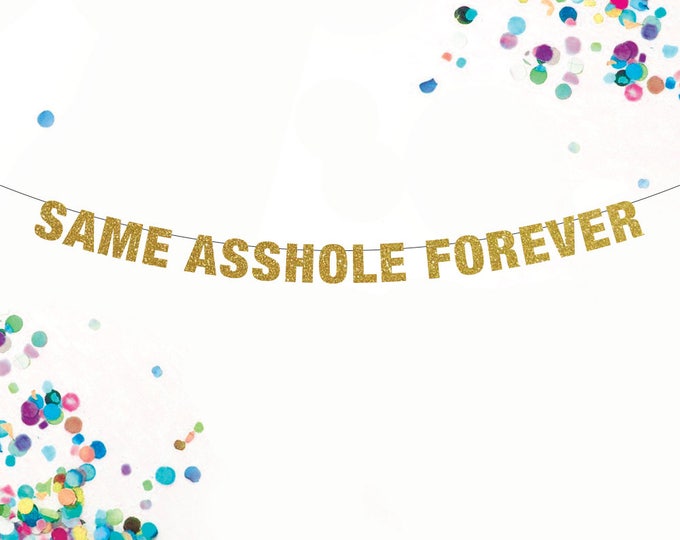 Same Asshole Forever Banner, Same Penis Forever Banner, Pride Banner, Gay Banner, Bachelorette Banner, X-Rated Decor, Gay Bachelor Party