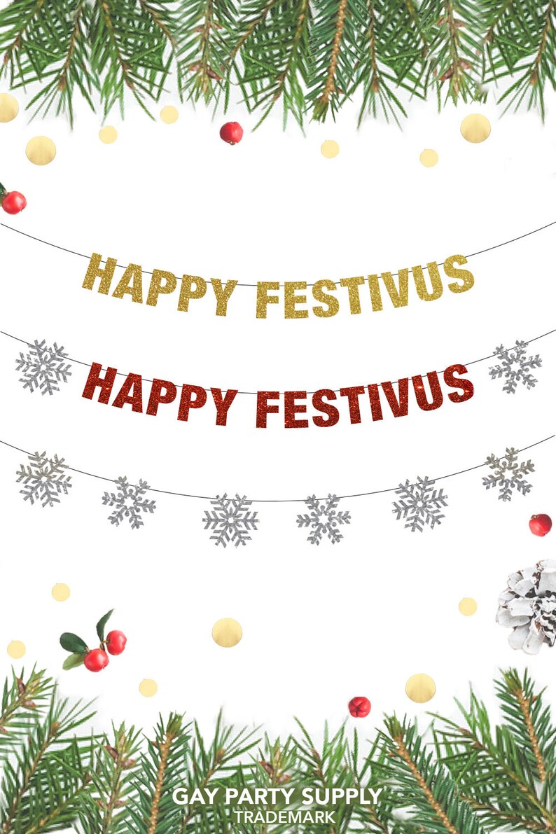 Happy Festivus Banner Christmas Banner Festivus Banner Etsy