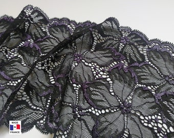 Black French lace trim - Black lace fabric - Bra Stretch lace fabric - Lingerie lace sewing