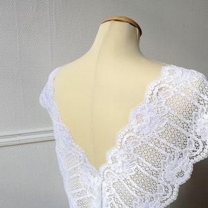 Dentelle de Calais blanche stretch pour robe de mariée et lingerie bande de dentelle blanche image 1