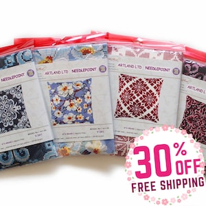 Cross stitch embroidery and needlepoint kit for making pillow cases - Art designs - Size 40X40 cm