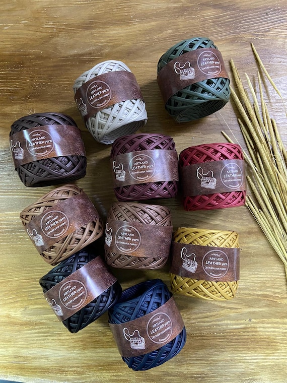Hilo de camiseta de cuero ecologico para bolsos y carteras Apto para veganos Ovillo de 180 gr 50 metros Varios colores Etsy Espana