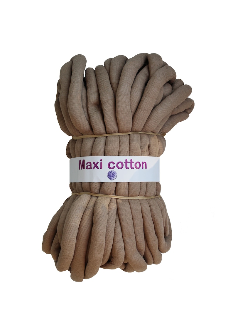 Chunky cotton yarn Maxi cotton Big cotton Arm knitting yarn Tube yarn 32 yd Giant yarn Chunky knit Super bulky yarn ,thickness 30 mm image 8