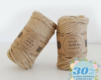 6 mm Jute Rope, Natural Jute string 3 plys | Sisal / Jute Cord  250 gr, 20yards (19 meters)