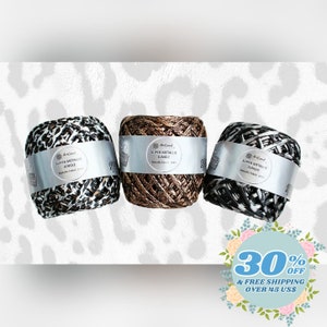 Leopard pattern Metallic glossing t-shirt yarn,leopard  metallic, 180 gr metallic knitting yarn, shiny t shirt, metallic yarn for bags