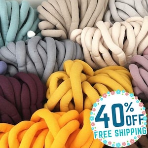 Chunky cotton yarn Maxi cotton Big cotton Arm knitting yarn Tube yarn 32 yd Giant yarn Chunky knit Super bulky yarn ,thickness 30 mm(!)