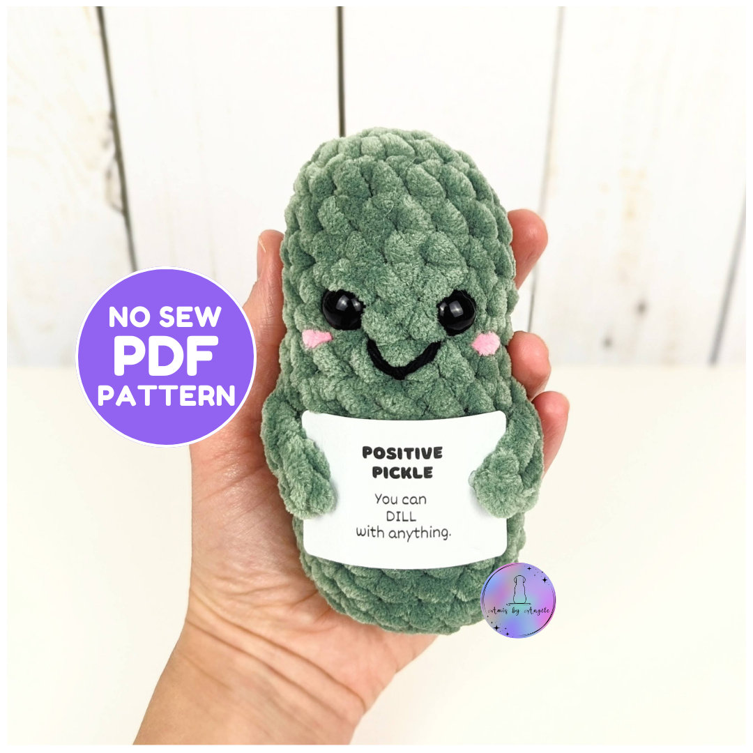 32 Pickle Crochet Patterns for Amigurumi, Keychains, Ornaments, and Plushies 13 Crochet Pattern No-Sew Emotional Support Pickle