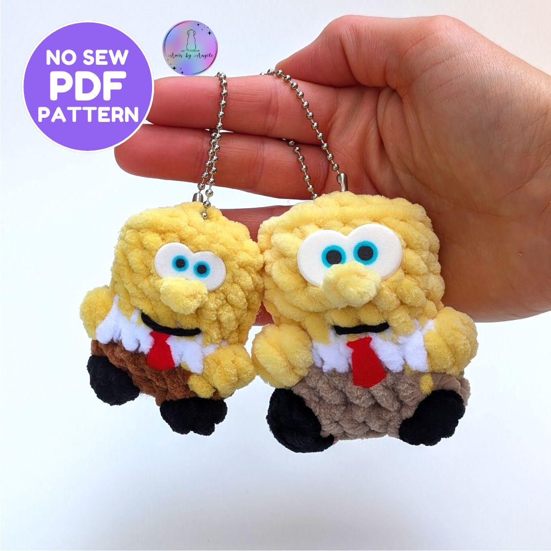 No-sew crochet PATTERN - Claw Machine Sammy the Sea Sponge