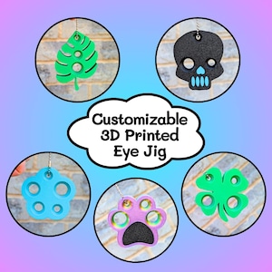 Customizable 3D Printed Safety Eye Inserting Tool – Skull, Paw, Monstera, Flower, Shamrock Shapes