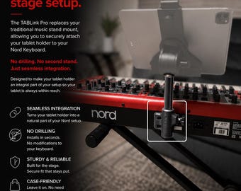 TABLink Pro: iPad Holder Mount for Nord Electro, Stage & Piano