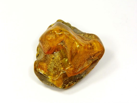 Natural Baltic Amber stone 14 grams black / brown polished 4073