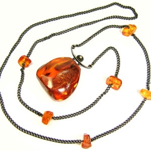Natural Baltic Amber women&#39;s pendant 26gr vintage retro A0012