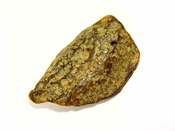 Baltic Amber Pendant Amulet With Hole 11gr Brown Green Black Natural Stone A0182