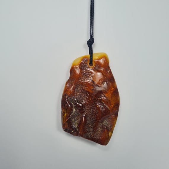 Baltic Amber Pendant Amulet 24gr Brown Yellow Natural Stone Genuine Gemstone A0428