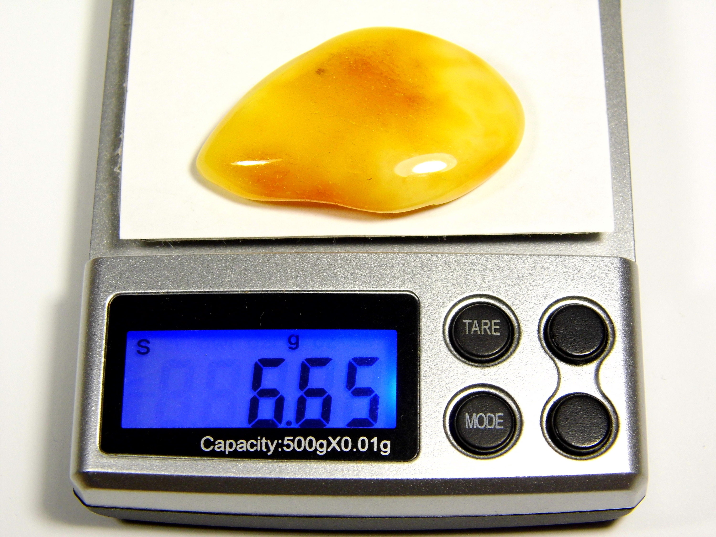 Baltic Amber Stone 12gr. Yellow Natural Polished Stone Baltic Amber Stone 12gr. Yellow Natural Polished Stone