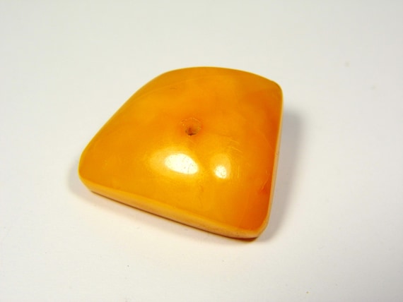 Vintage Baltic Amber Stone Butterscotch Egg yolk Yellow Brown Old Gemstone 5986