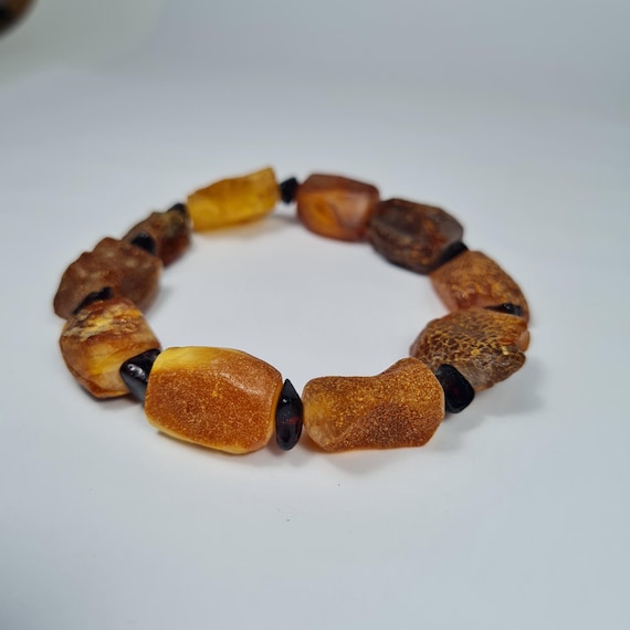 Baltic Amber bracelet natural genuine stones 15 grams unique authentic women's jewelry brown color A0399