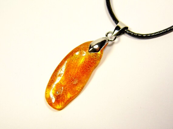 Baltic Amber Pendant Charm Cognac Transparent Natural Gemstone 5010