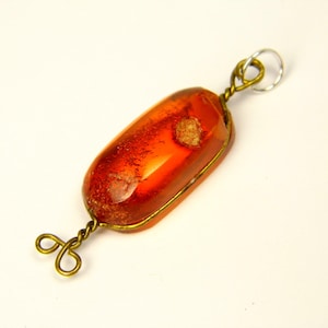 Vintage Baltic Amber Pendant Brown Cognac Transparent Natural Genuine Stone A0321
