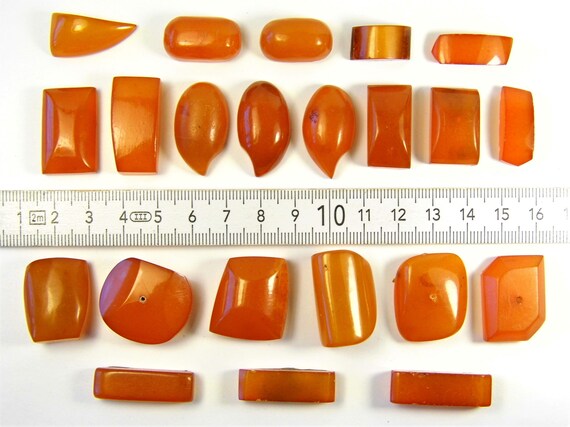 Lot of 22 old Pressed Baltic Amber cabochon stones vintage 53 grams antique retro authentic jewelry 3234