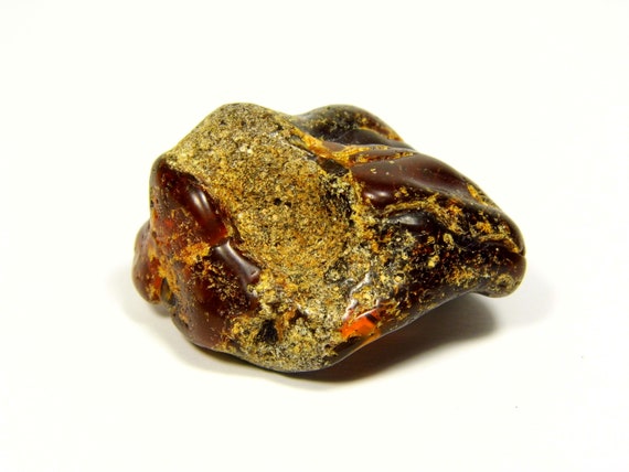 Baltic Amber Stone 15gr. Brown Black Natural Genuine Polished Gemstone 4353