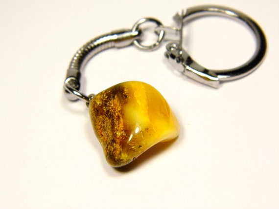 Baltic Amber Keychain Keyring Pendant Charm Souvenir Multicolor Natural 5348