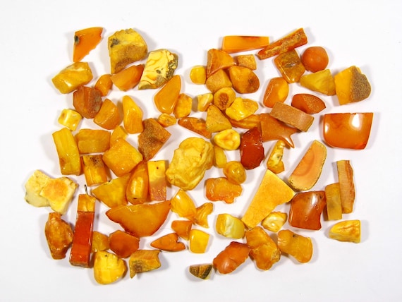 Vintage Baltic Amber Stones 50gr Yellow Brown Butterscotch Egg Yolk Natural A0026