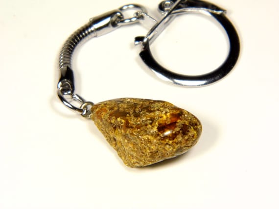 Baltic Amber Keychain Keyring Pendant Charm Souvenir Black Brown Natural 5080