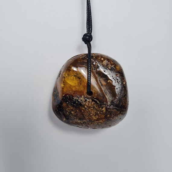 Baltic Amber Pendant Amulet 23gr Brown Natural Stone Genuine Gemstone A0418
