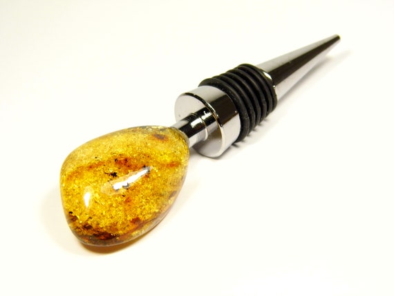 Baltic Amber Bottle Stopper Natural Polished Yellow Honey Stone Gemstone 4357