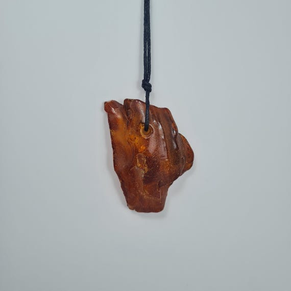 Baltic Amber Pendant Amulet 12gr Brown Natural Stone Genuine Gemstone A0425