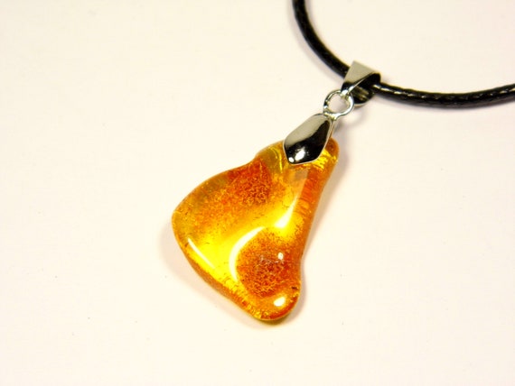 Baltic Amber Pendant Charm Cognac Transparent Natural Gemstone 5056